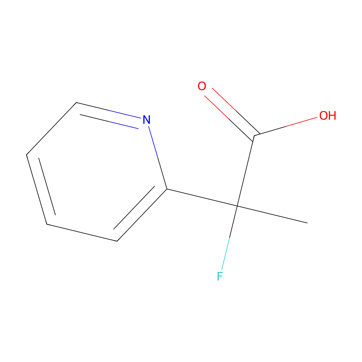 2-Fluoro-2-pyridin-2-ylpropanoic acid molecular structure, CAS 1190615-18-9