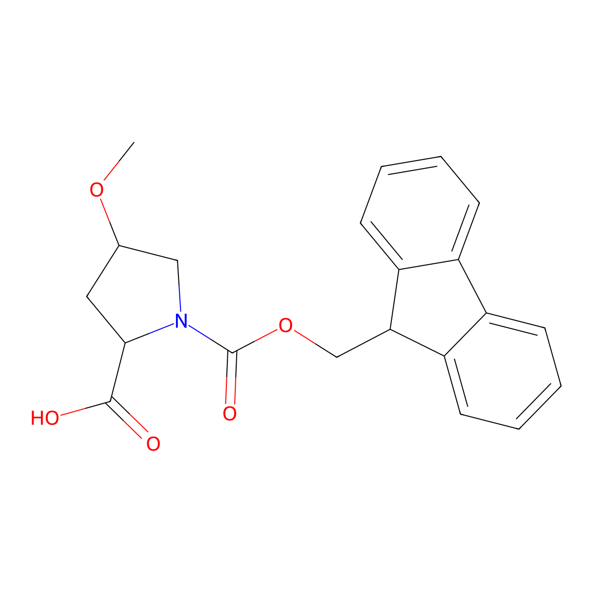 1-(9H-Fluoren-9-ylmethyl) (2S,4S)-4-methoxy-1,2-pyrrolidinedicarboxylate molecular structure, CAS 1190617-97-0