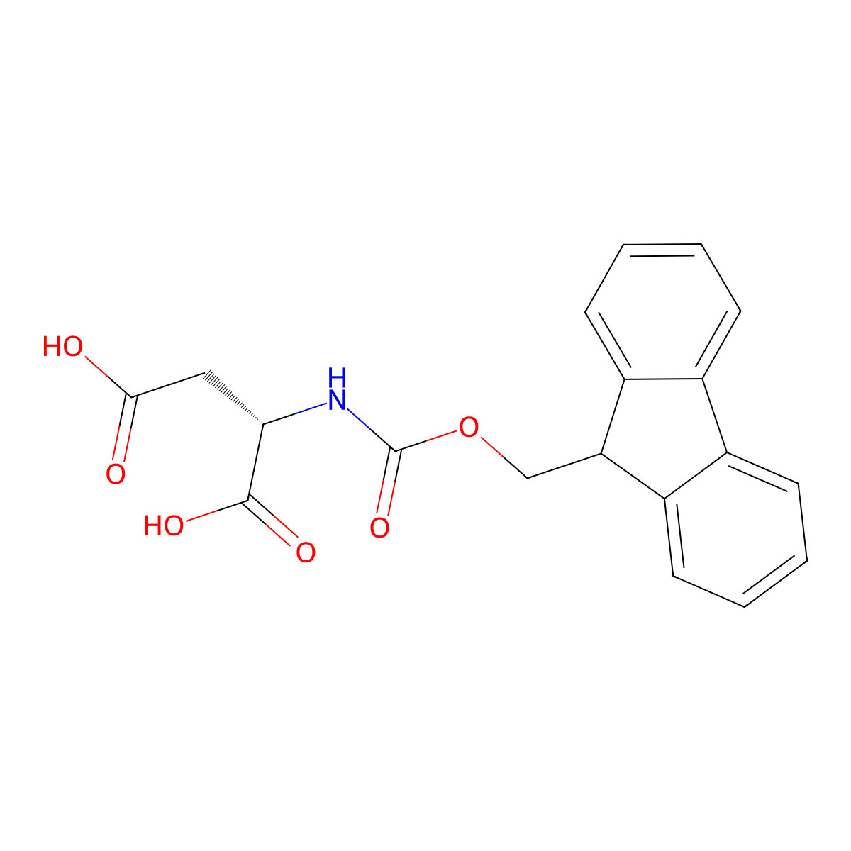 Fmoc-L-aspartic acid molecular structure, CAS 119062-05-4