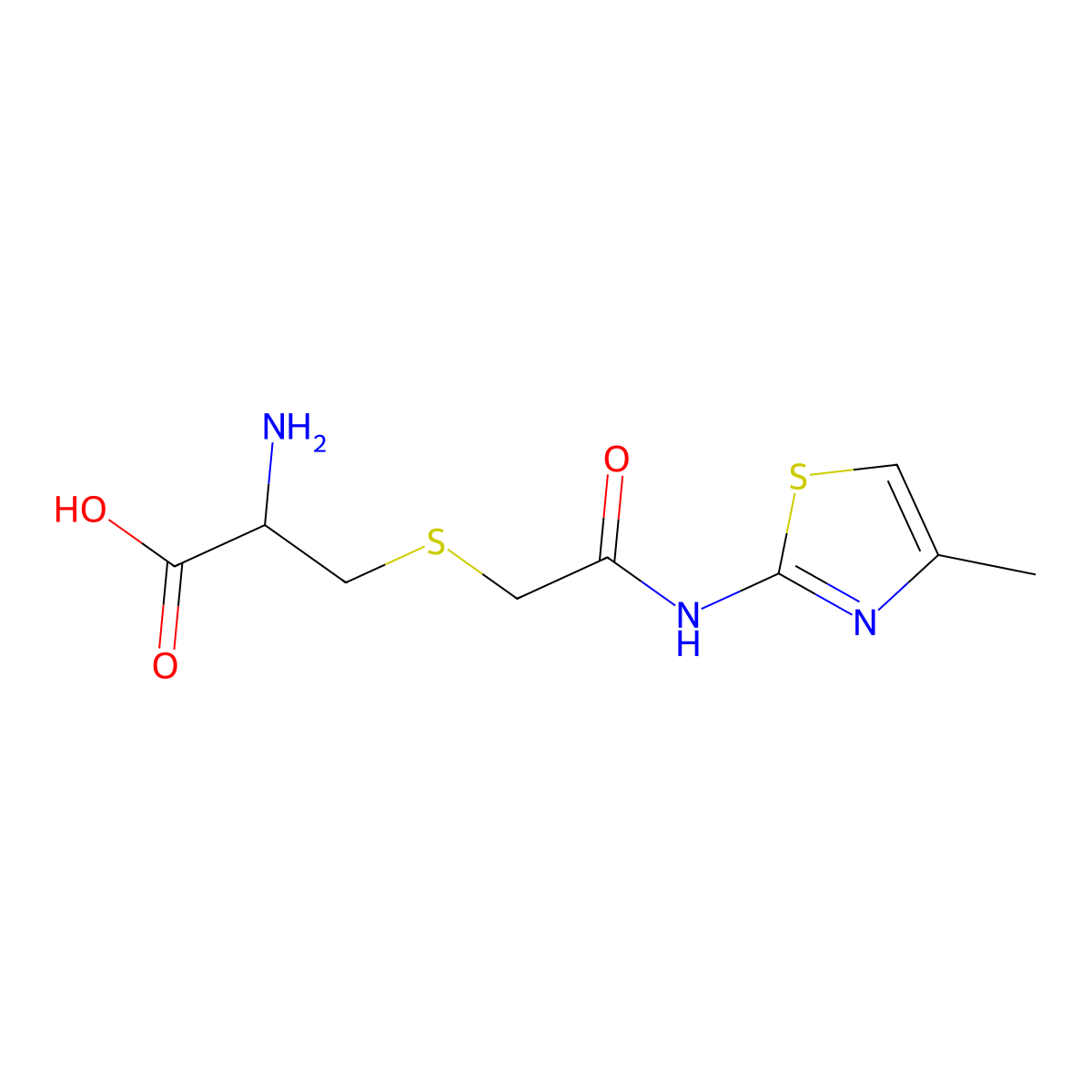 2-Amino-3-({[(4-methyl-1,3-thiazol-2-yl)carbamoyl]methyl}sulfanyl)propanoic acid molecular structure, CAS 1190622-83-3