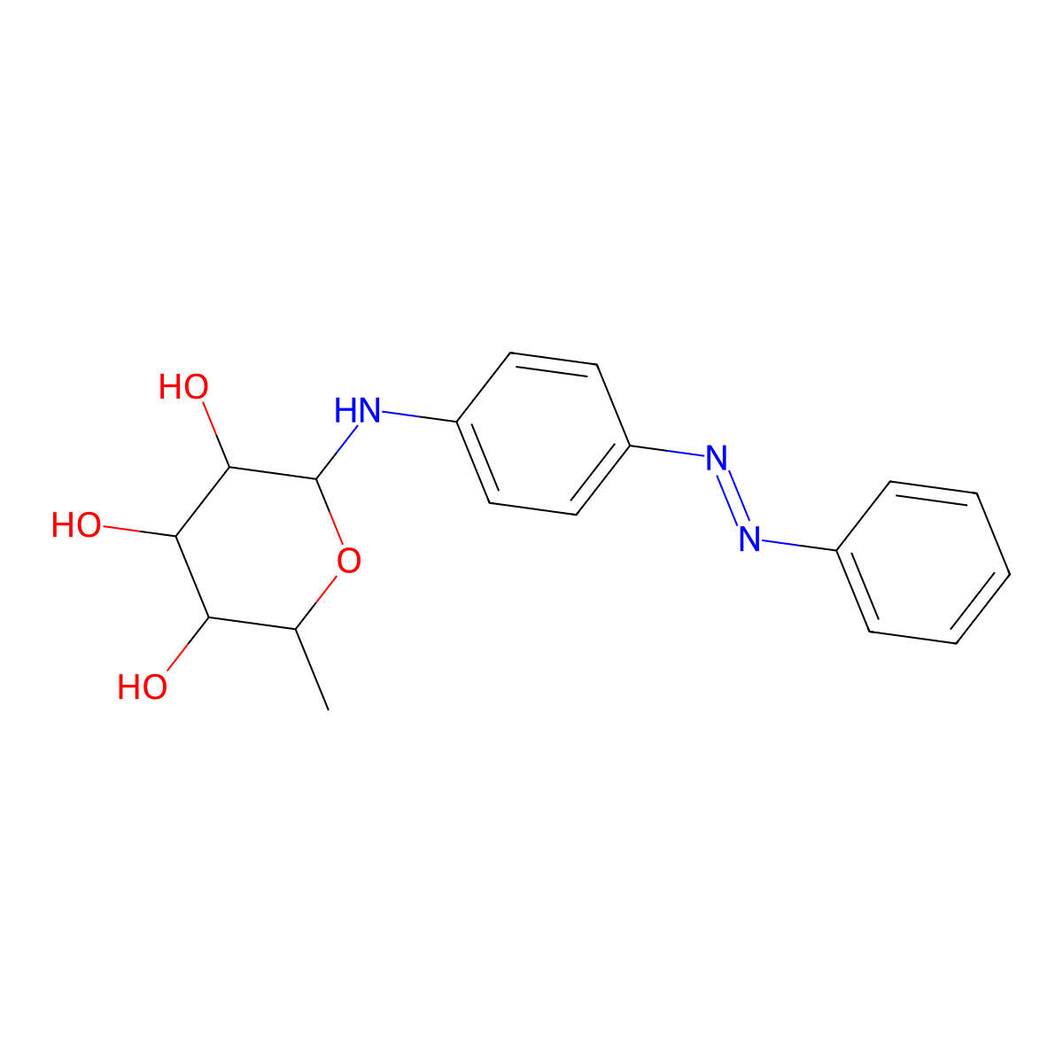 6-deoxy-N-[4-(phenyldiazenyl)phenyl]-alpha-L-mannopyranosylamine molecular structure, CAS 1190640-32-4