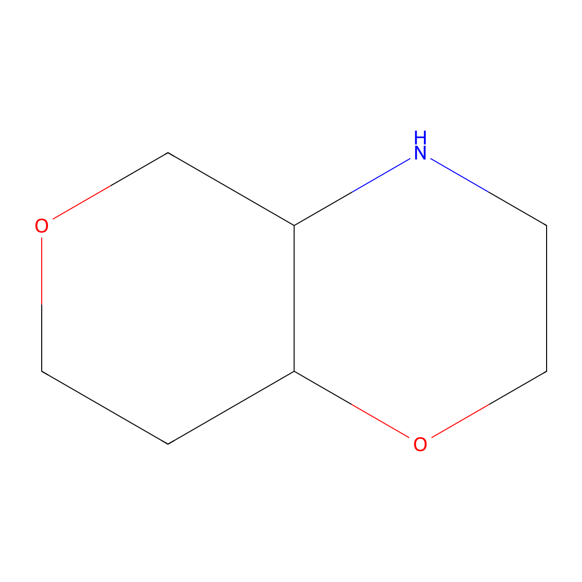 Hexahydro-2H,5H-pyrano[4,3-b][1,4]oxazine molecular structure, CAS 1190640-68-6