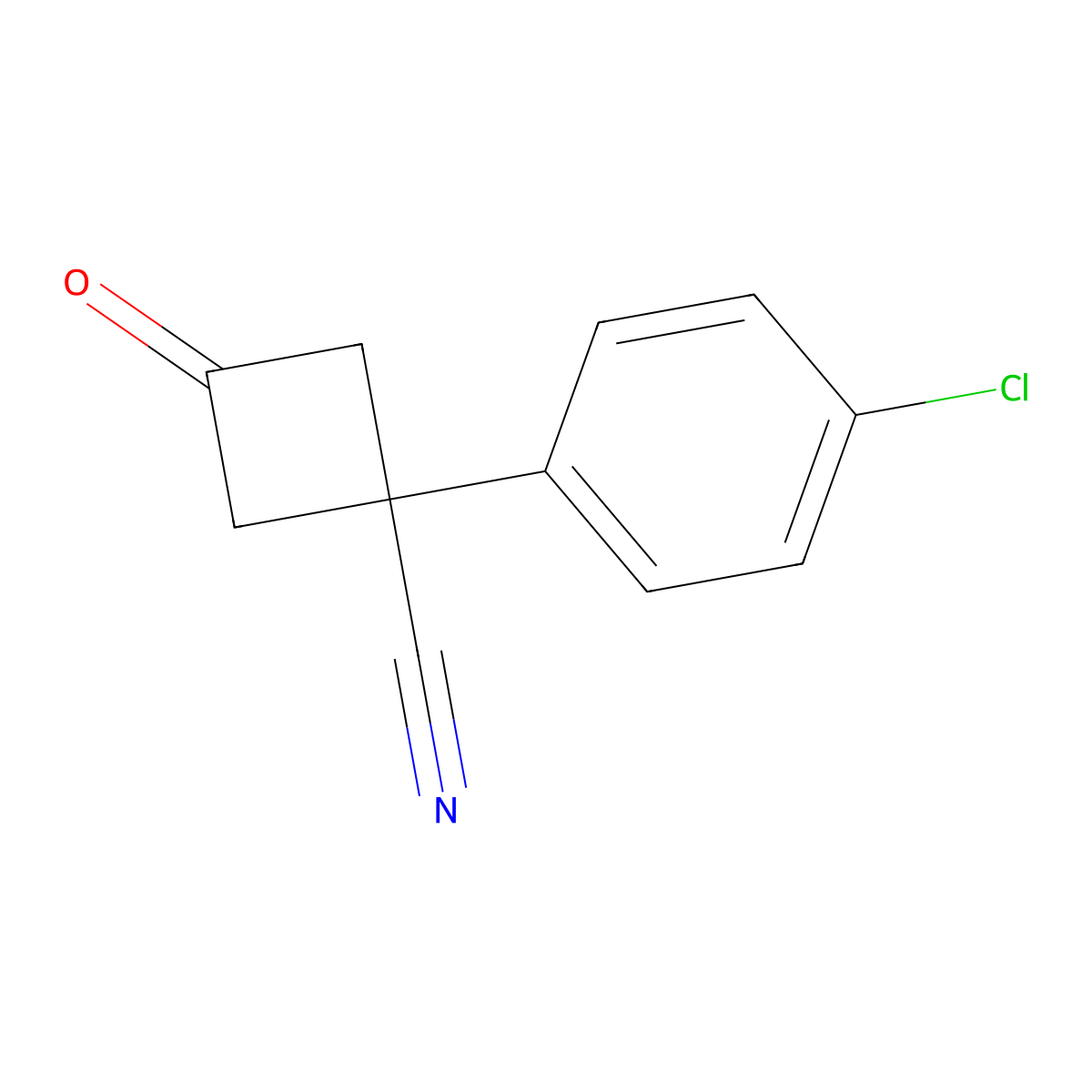 1-(4-Chlorophenyl)-3-oxocyclobutane-1-carbonitrile molecular structure, CAS 1190643-83-4