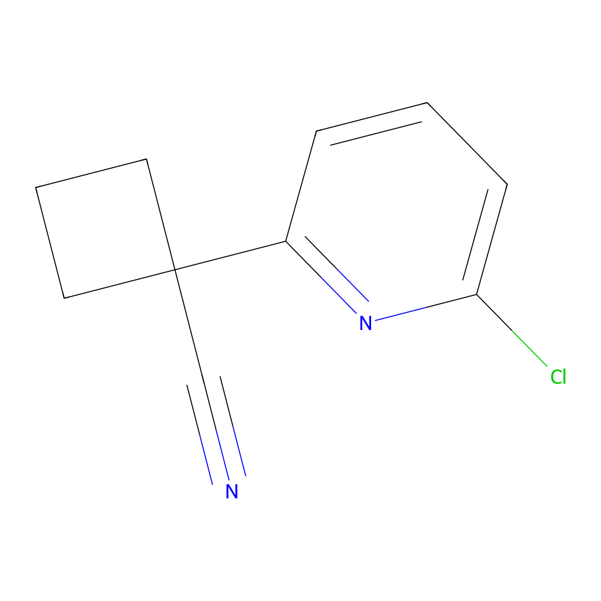 1-(6-Chloropyridin-2-yl)cyclobutanecarbonitrile molecular structure, CAS 1190644-32-6