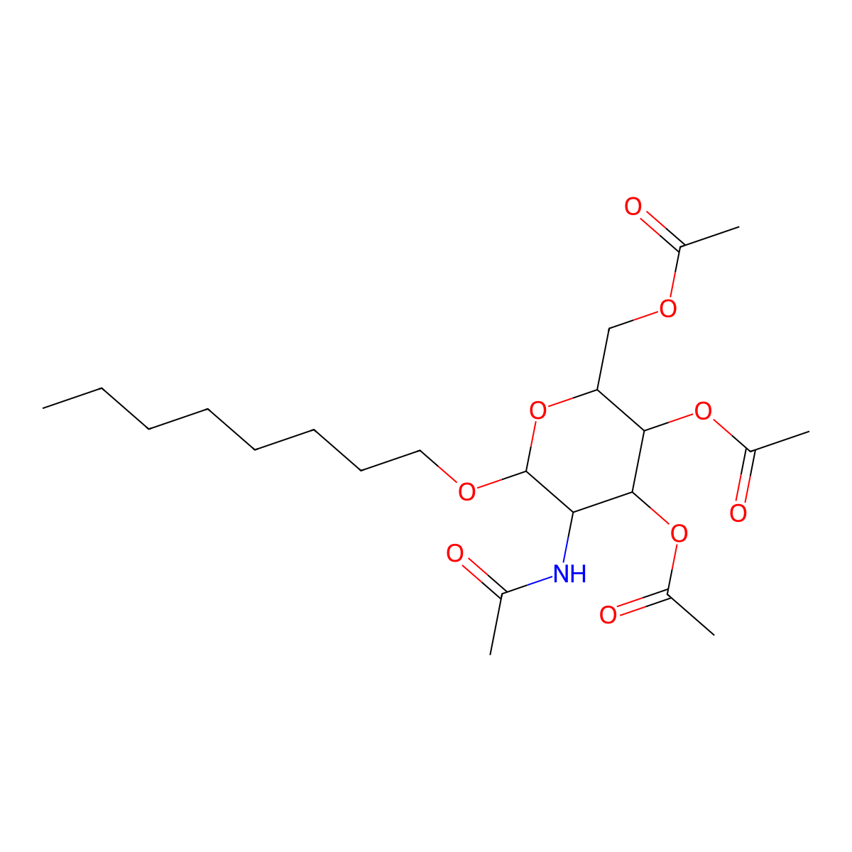 [3,4-Bis(acetyloxy)-5-acetamido-6-(octyloxy)oxan-2-YL]methyl acetate molecular structure, CAS 1190675-53-6