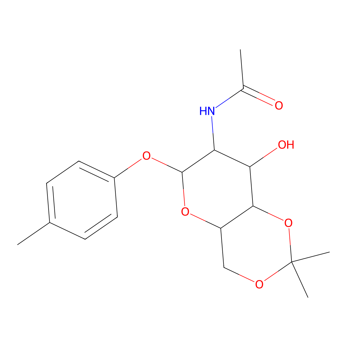 N-((4aR,6S,7R,8R,8aS)-8-hydroxy-2,2-dimethyl-6-(p-tolyloxy)hexahydropyrano[3,2-d][1,3]dioxin-7-yl)acetamide molecular structure, CAS 1190689-97-4