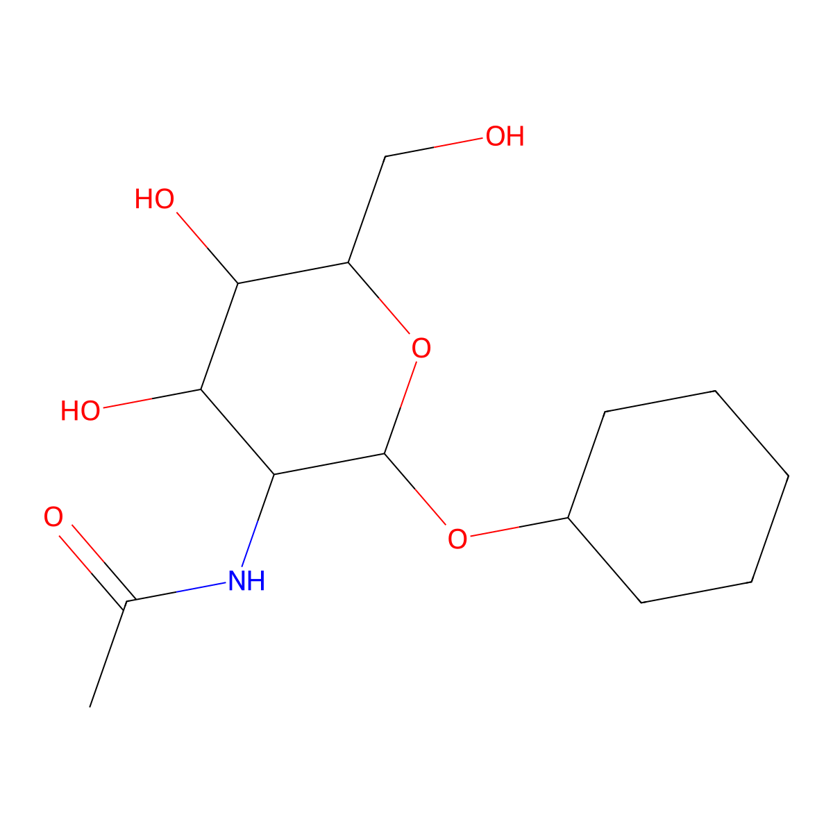 N-[2-cyclohexyloxy-4,5-dihydroxy-6-(hydroxymethyl)oxan-3-yl]acetamide molecular structure, CAS 1190690-67-5