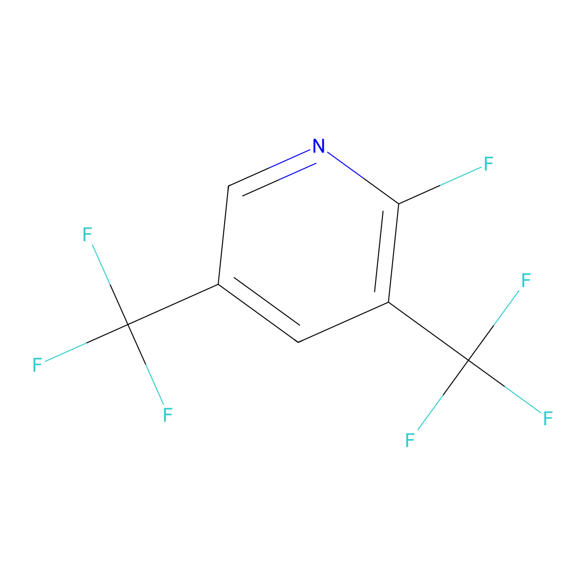 2-Fluoro-3,5-bis(trifluoromethyl)pyridine molecular structure, CAS 119071-61-3