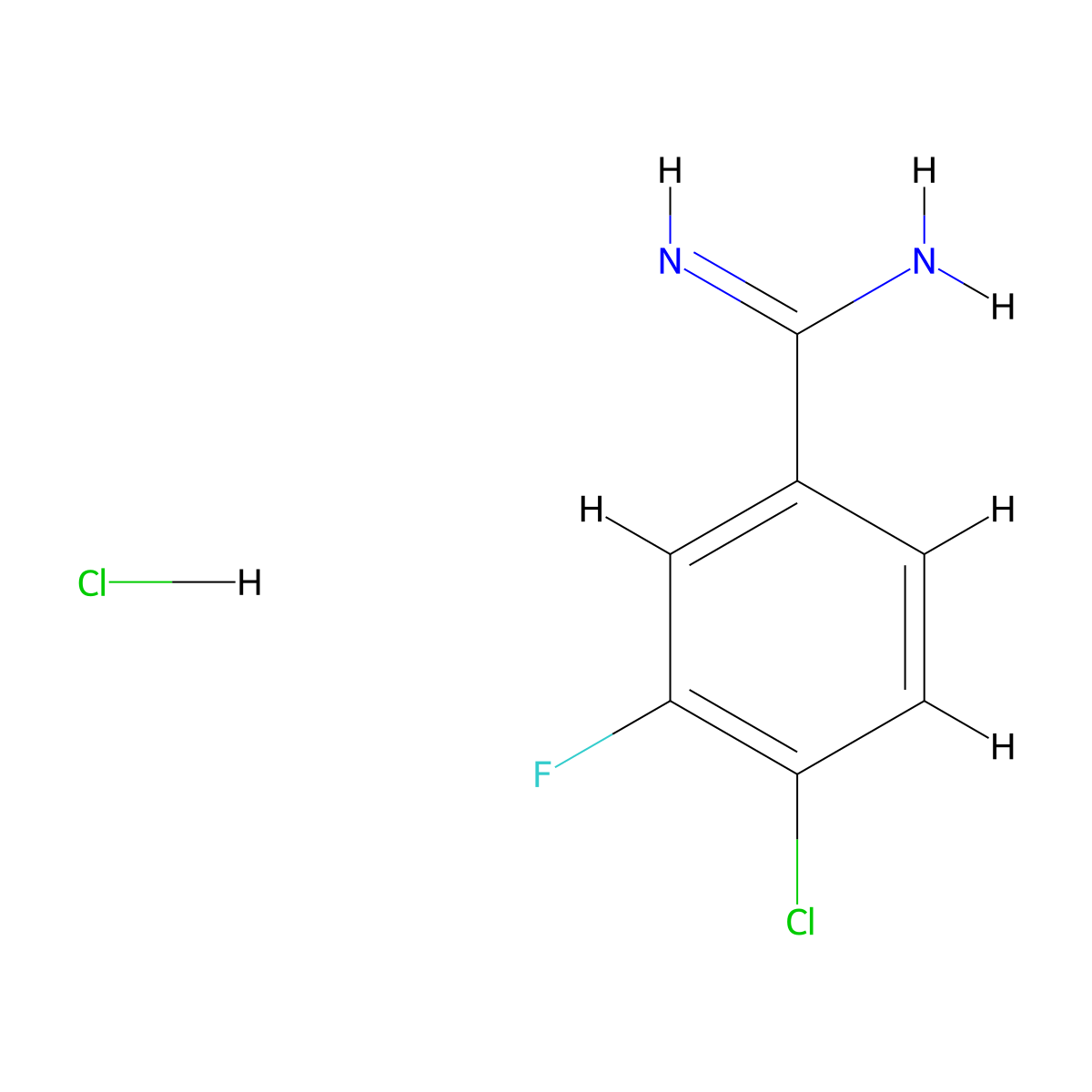 4-Chloro-3-fluorobenzimidamide Hydrochloride molecular structure, CAS 1190735-16-0