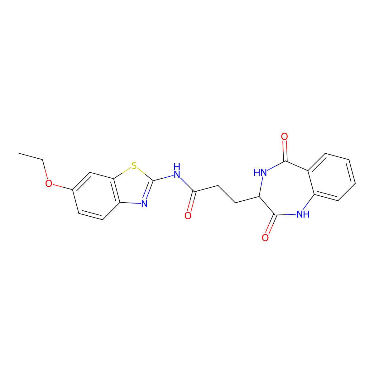 3-(2,5-dioxo-2,3,4,5-tetrahydro-1H-benzo[e][1,4]diazepin-3-yl)-N-(6-ethoxybenzo[d]thiazol-2-yl)propanamide molecular structure, CAS 1190755-22-6
