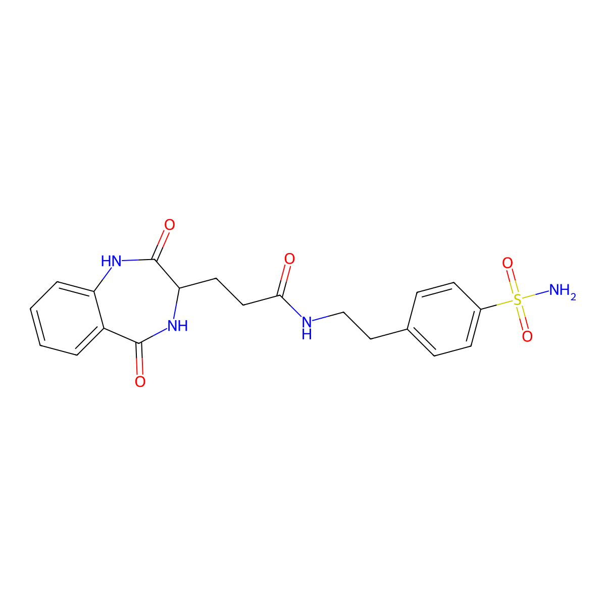 3-(2,5-dioxo-2,3,4,5-tetrahydro-1H-benzo[e][1,4]diazepin-3-yl)-N-(4-sulfamoylphenethyl)propanamide molecular structure, CAS 1190755-23-7