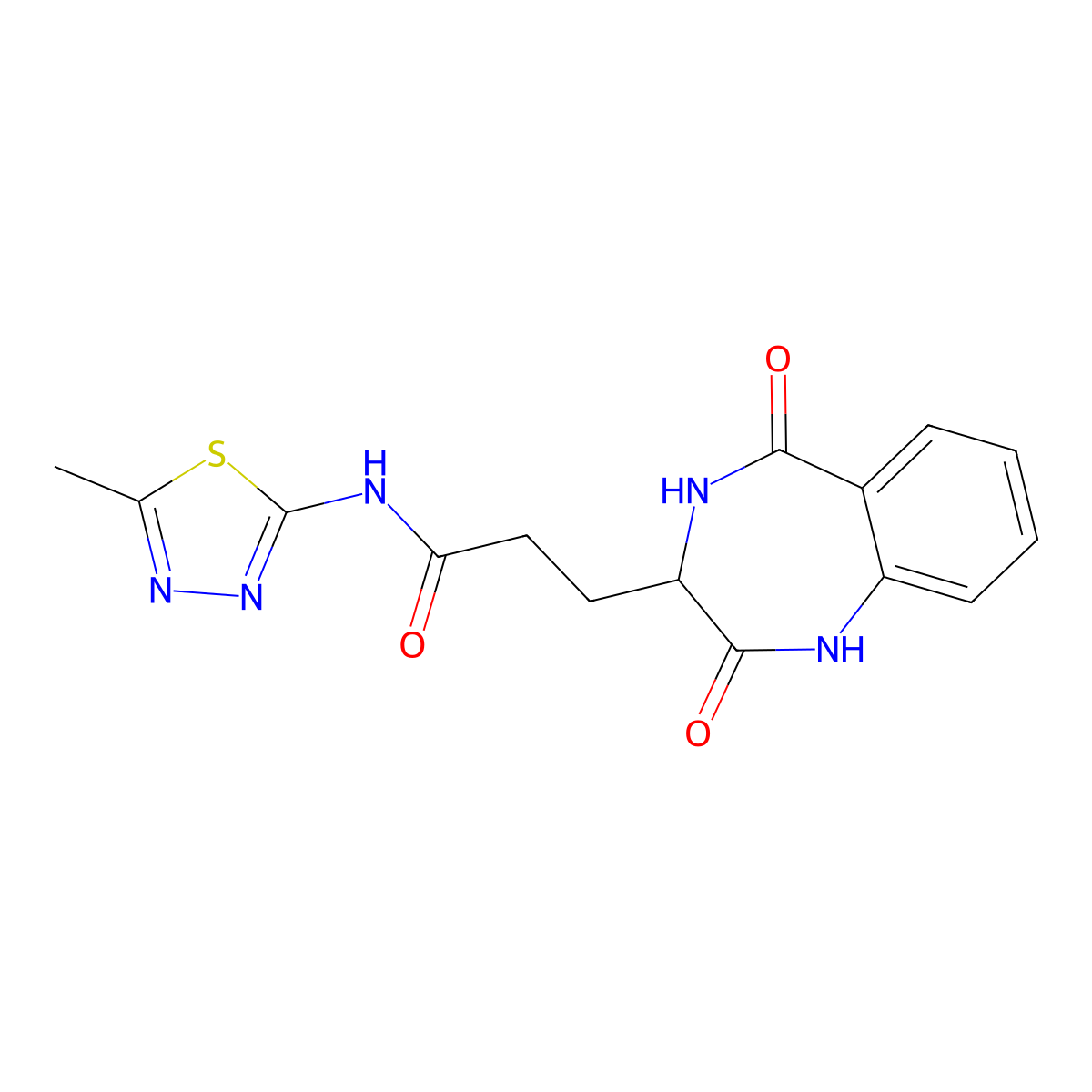 3-(2,5-dioxo-2,3,4,5-tetrahydro-1H-benzo[e][1,4]diazepin-3-yl)-N-(5-methyl-1,3,4-thiadiazol-2-yl)propanamide molecular structure, CAS 1190755-36-2