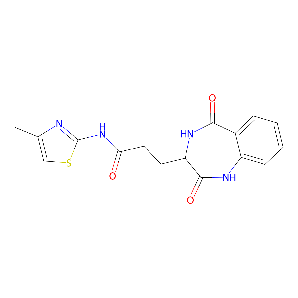 3-(2,5-dioxo-2,3,4,5-tetrahydro-1H-benzo[e][1,4]diazepin-3-yl)-N-(4-methylthiazol-2-yl)propanamide molecular structure, CAS 1190755-37-3