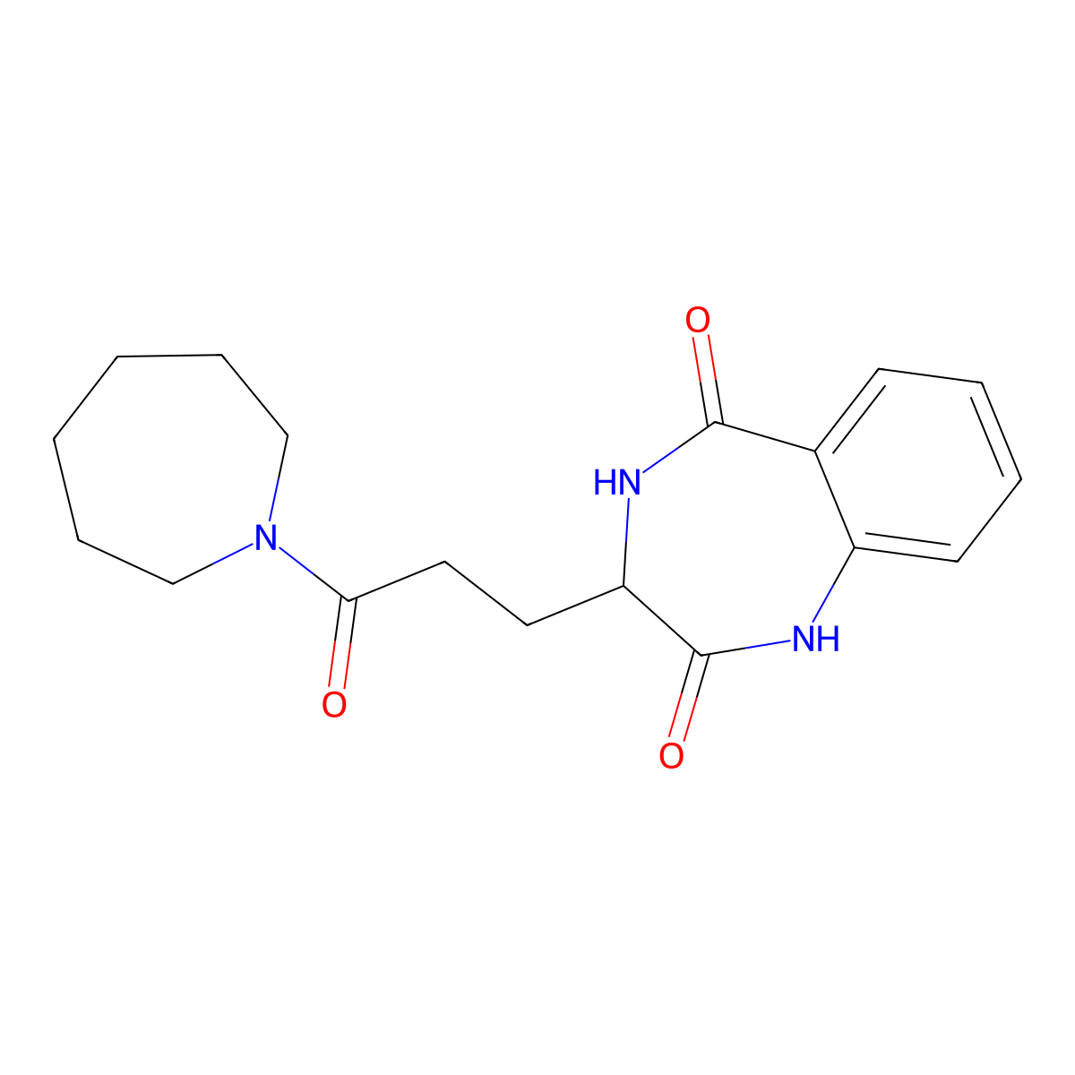 3-(3-(azepan-1-yl)-3-oxopropyl)-3,4-dihydro-1H-benzo[e][1,4]diazepine-2,5-dione molecular structure, CAS 1190758-47-4