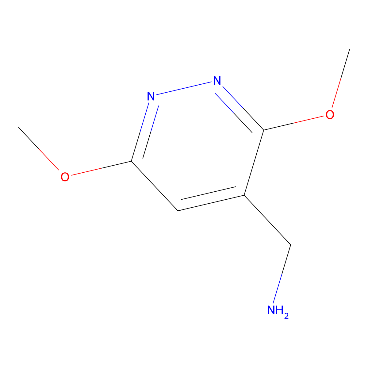 (3,6-Dimethoxypyridazin-4-yl)methanamine molecular structure, CAS 1190764-78-3