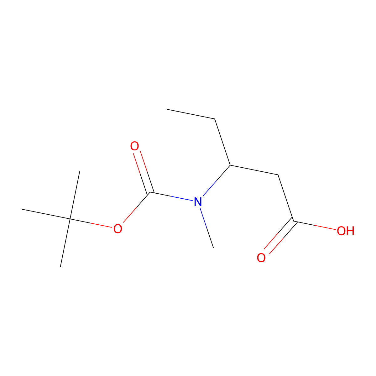 (3S)-3-{[(tert-butoxy)carbonyl](methyl)amino}pentanoic acid molecular structure, CAS 1190769-55-1