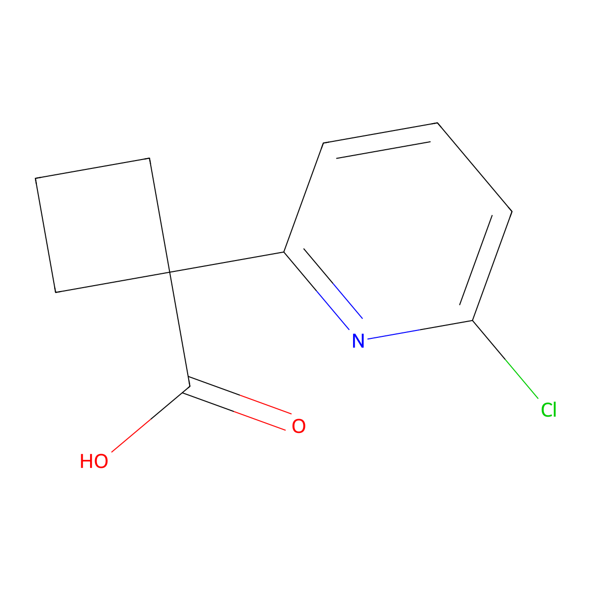 1-(6-Chloropyridin-2-yl)cyclobutanecarboxylic acid molecular structure, CAS 1190774-24-3