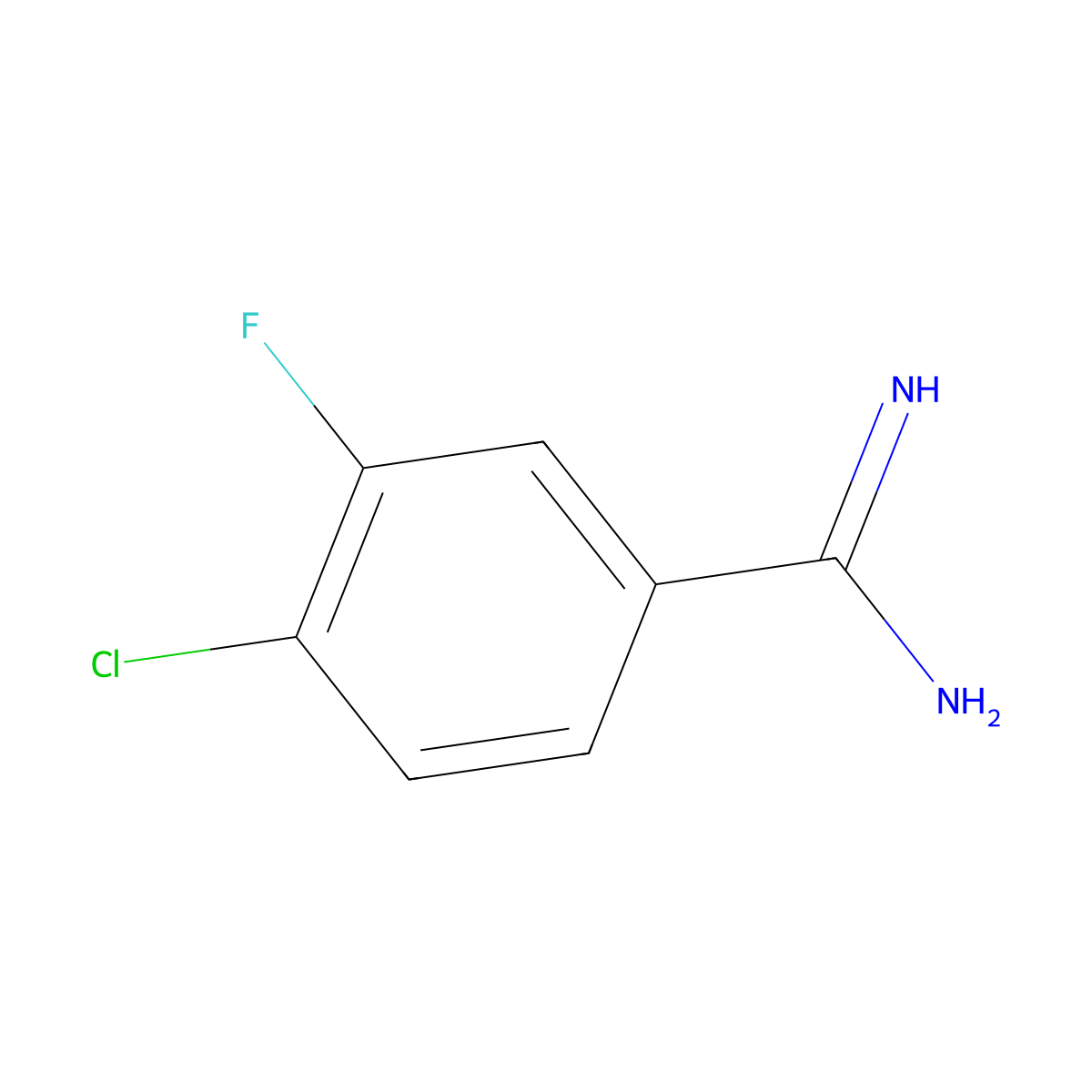 4-Chloro-3-fluorobenzene-1-carboximidamide molecular structure, CAS 1190785-41-1