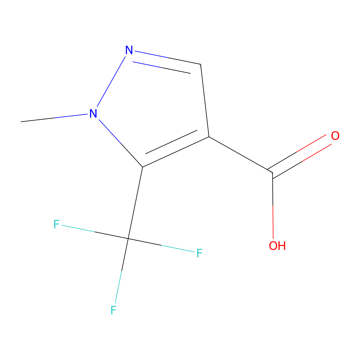 1-Methyl-5-(trifluoromethyl)pyrazole-4-carboxylic Acid molecular structure, CAS 119083-00-0