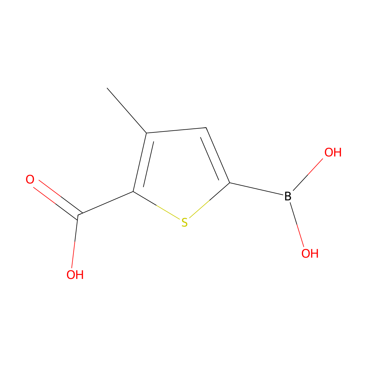 5-Borono-3-methylthiophene-2-carboxylic acid molecular structure, CAS 1190830-77-3