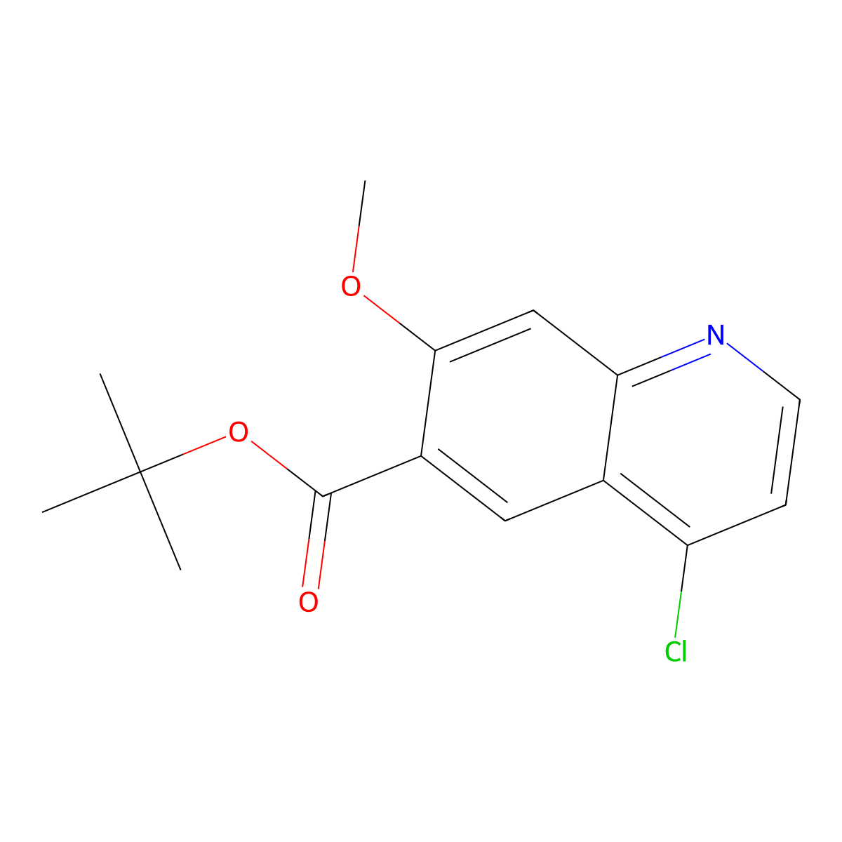 tert-Butyl 4-chloro-7-methoxyquinoline-6-carboxylate molecular structure, CAS 1190836-93-1