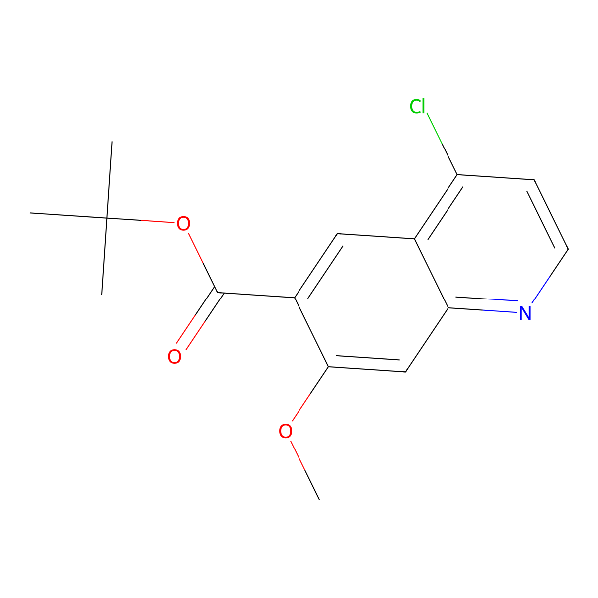 tert-Butyl 4-chloro-7-methoxyquinoline-6-carboxylate molecular structure, CAS 1190836-93-1