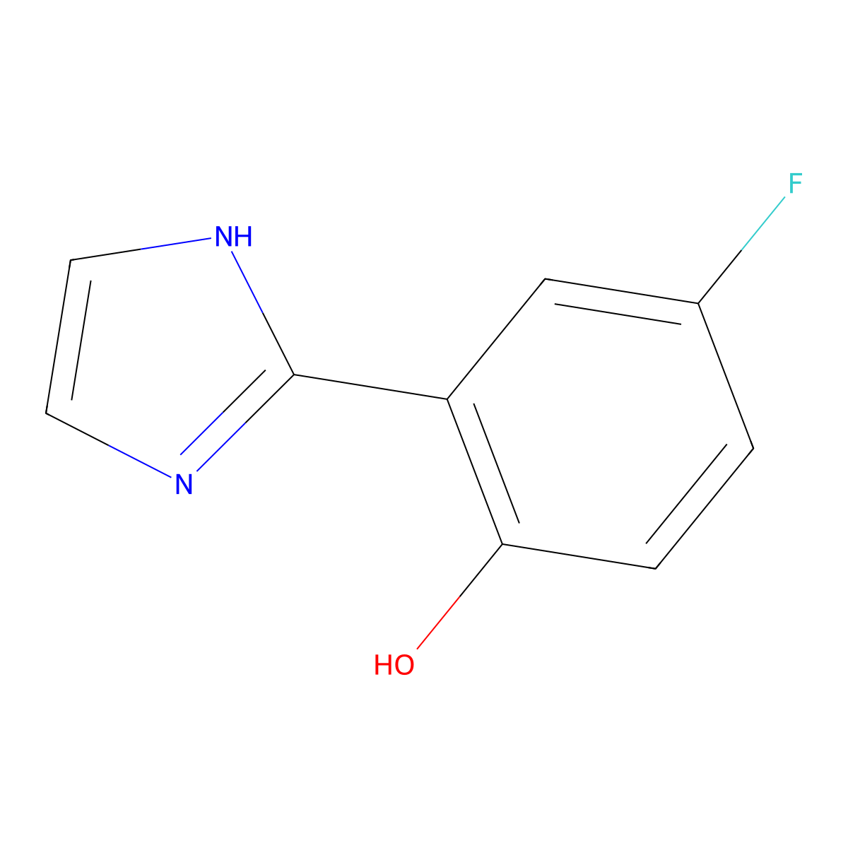 4-Fluoro-2-(1H-imidazol-2-YL)phenol molecular structure, CAS 1190838-28-8