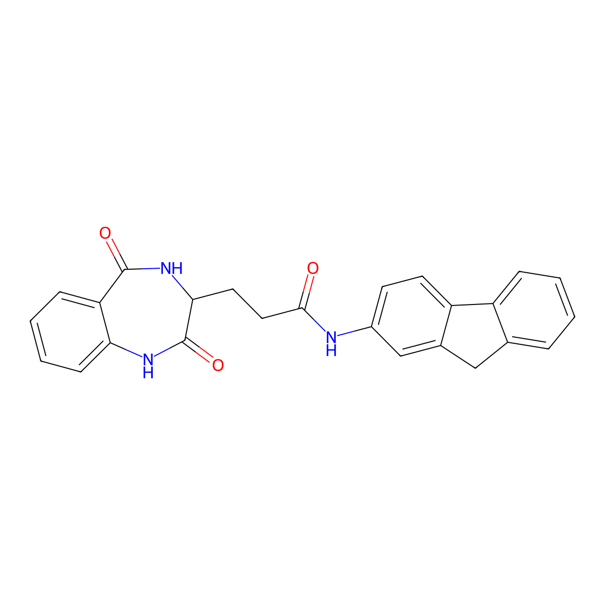3-(2,5-dioxo-2,3,4,5-tetrahydro-1H-benzo[e][1,4]diazepin-3-yl)-N-(9H-fluoren-2-yl)propanamide molecular structure, CAS 1190839-09-8