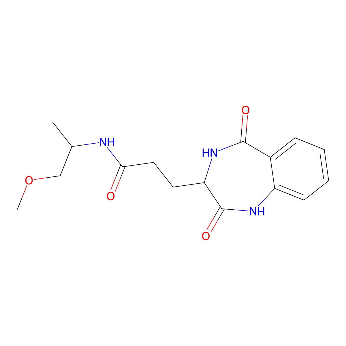 3-(2,5-dioxo-2,3,4,5-tetrahydro-1H-benzo[e][1,4]diazepin-3-yl)-N-(1-methoxypropan-2-yl)propanamide molecular structure, CAS 1190839-12-3