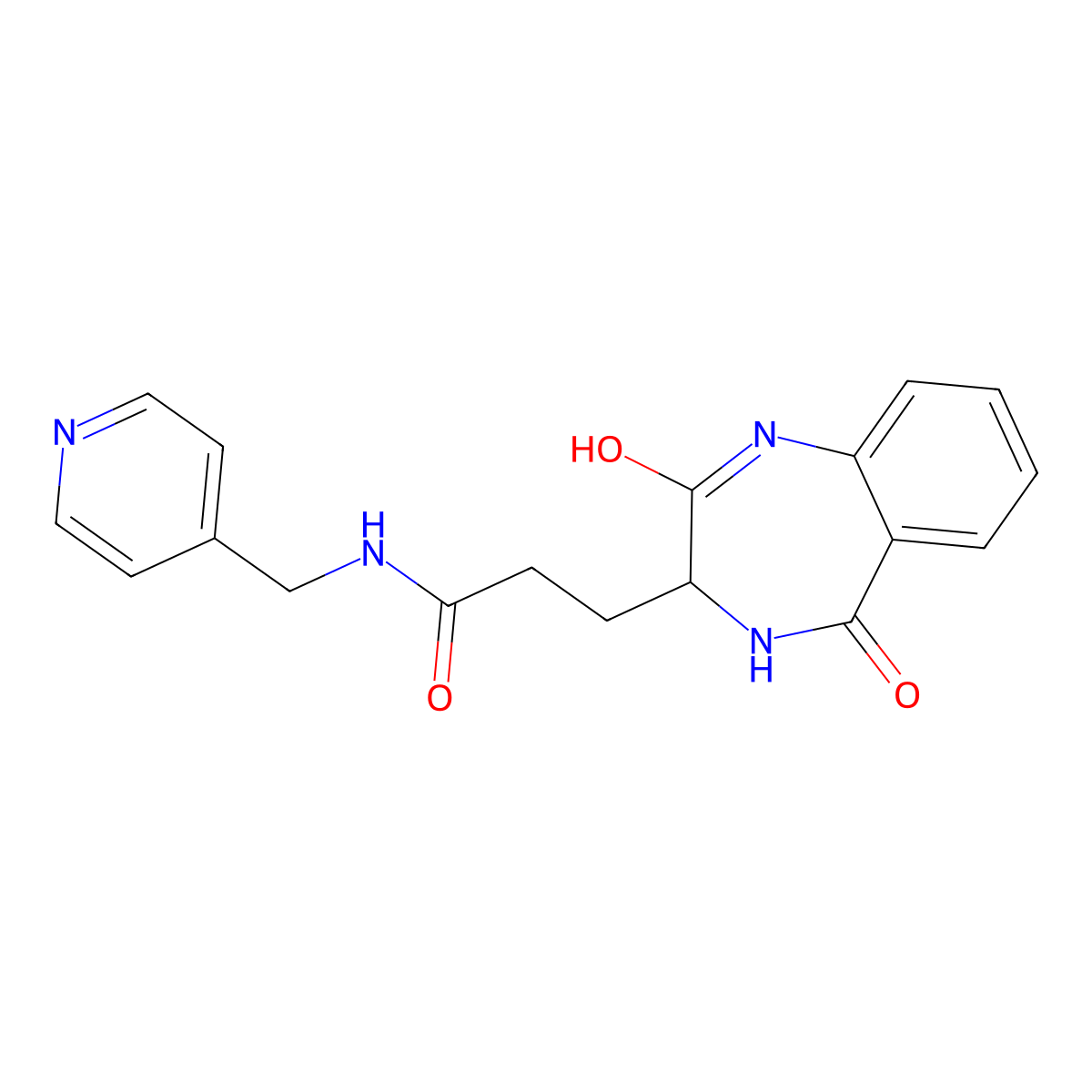3-(2-hydroxy-5-oxo-4,5-dihydro-3H-1,4-benzodiazepin-3-yl)-N-(pyridin-4-ylmethyl)propanamide molecular structure, CAS 1190839-13-4