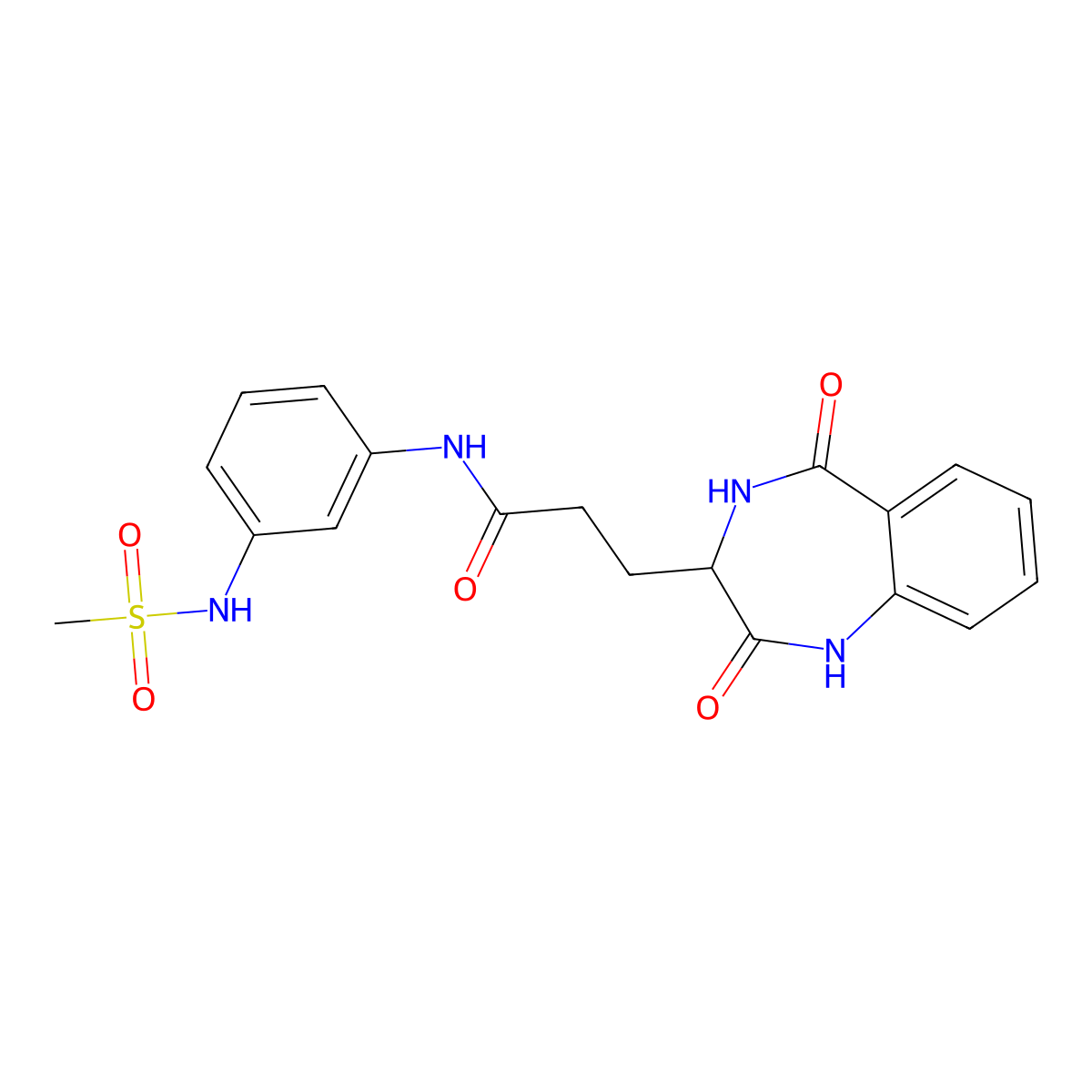 3-(2,5-dioxo-2,3,4,5-tetrahydro-1H-1,4-benzodiazepin-3-yl)-N-(3-methanesulfonamidophenyl)propanamide molecular structure, CAS 1190839-15-6