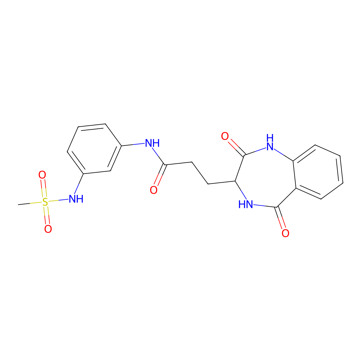 3-(2,5-dioxo-2,3,4,5-tetrahydro-1H-1,4-benzodiazepin-3-yl)-N-(3-methanesulfonamidophenyl)propanamide molecular structure, CAS 1190839-15-6
