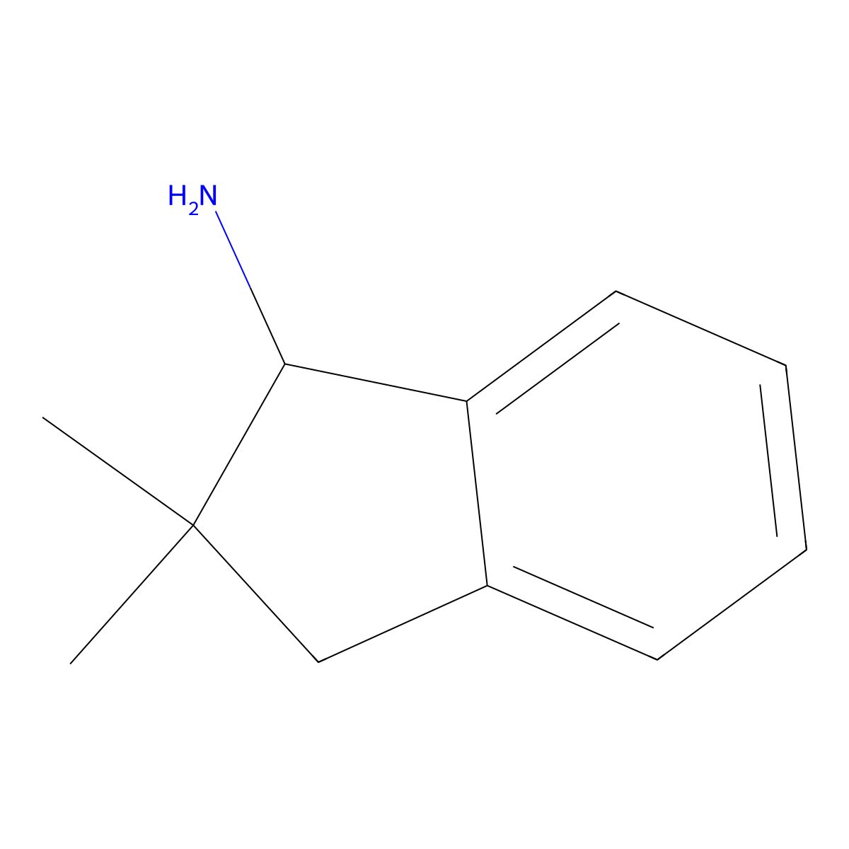 2,2-dimethyl-2,3-dihydro-1H-inden-1-amine molecular structure, CAS 119084-51-4