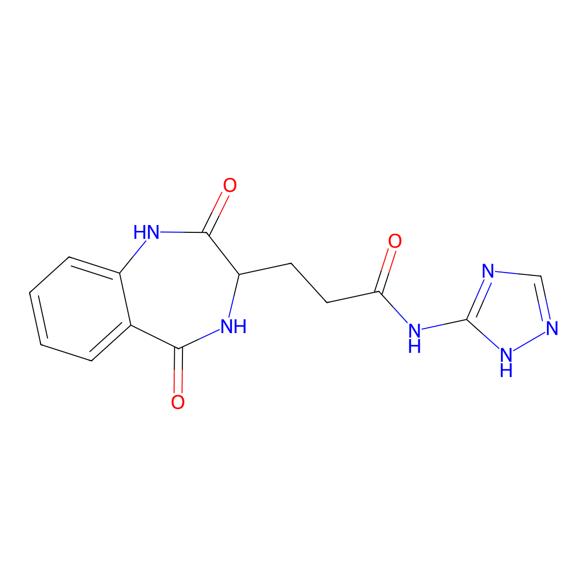 3-(2,5-dioxo-2,3,4,5-tetrahydro-1H-benzo[e][1,4]diazepin-3-yl)-N-(1H-1,2,4-triazol-3-yl)propanamide molecular structure, CAS 1190841-86-1