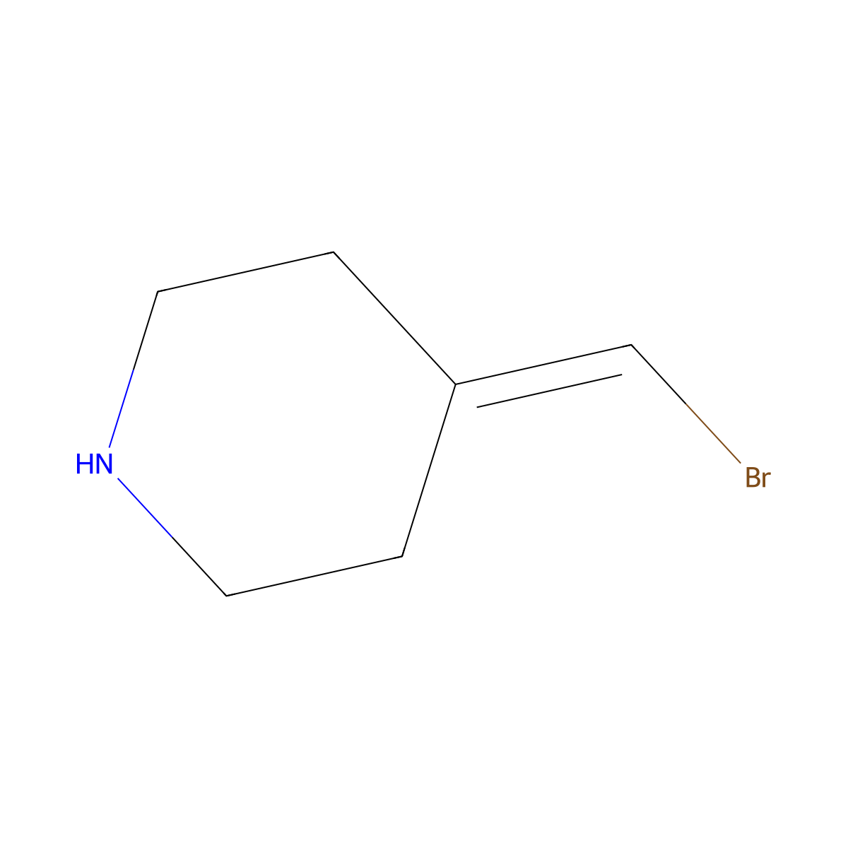 4-(Bromomethylidene)piperidine molecular structure, CAS 1190843-62-9