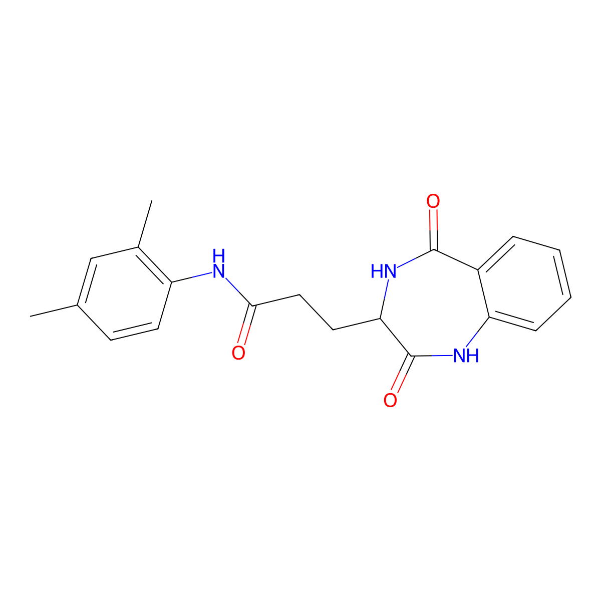 N-(2,4-dimethylphenyl)-3-(2,5-dioxo-2,3,4,5-tetrahydro-1H-1,4-benzodiazepin-3-yl)propanamide molecular structure, CAS 1190844-31-5