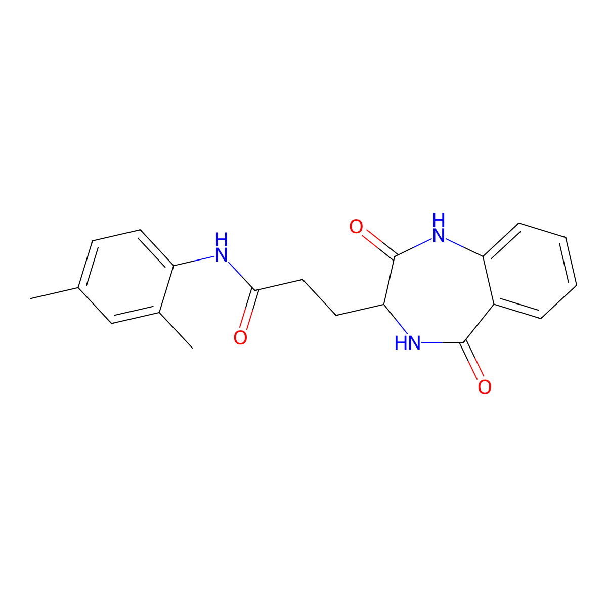 N-(2,4-dimethylphenyl)-3-(2,5-dioxo-2,3,4,5-tetrahydro-1H-1,4-benzodiazepin-3-yl)propanamide molecular structure, CAS 1190844-31-5