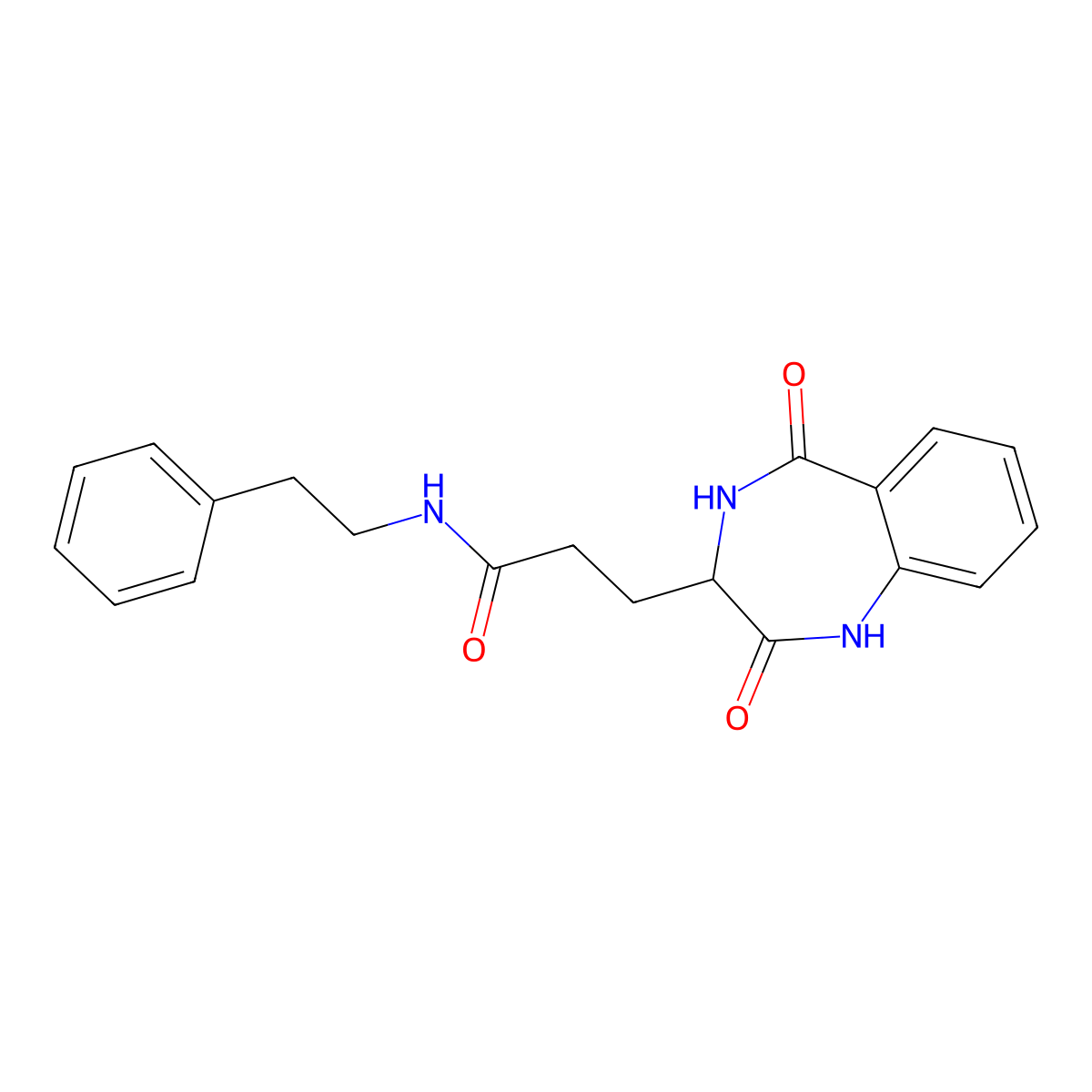 3-(2,5-dioxo-2,3,4,5-tetrahydro-1H-benzo[e][1,4]diazepin-3-yl)-N-phenethylpropanamide molecular structure, CAS 1190844-90-6