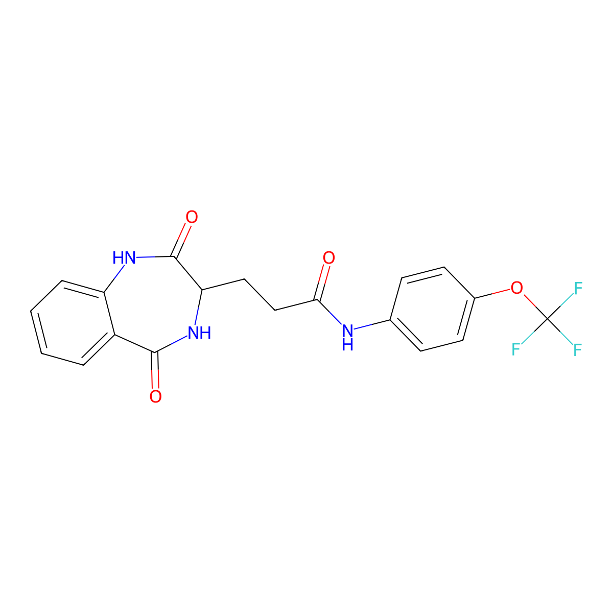 3-(2,5-dioxo-2,3,4,5-tetrahydro-1H-1,4-benzodiazepin-3-yl)-N-[4-(trifluoromethoxy)phenyl]propanamide molecular structure, CAS 1190844-98-4