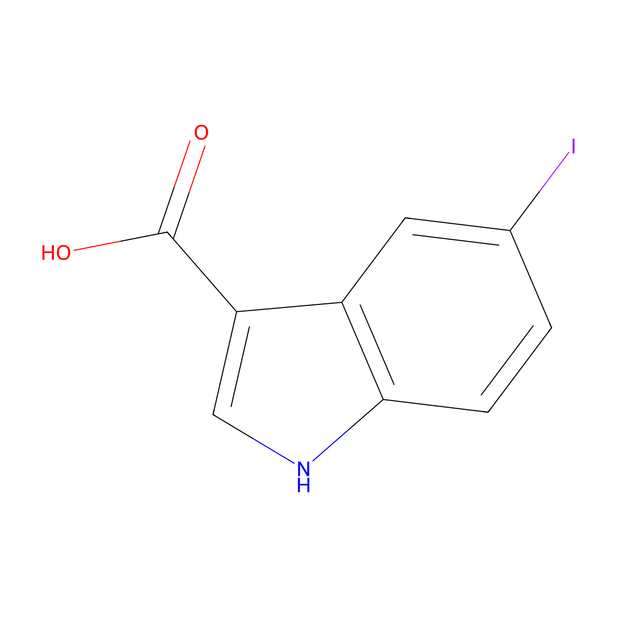 5-Iodo-1H-indole-3-carboxylic acid molecular structure, CAS 1190847-04-1