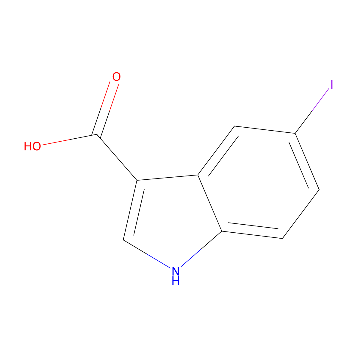 5-Iodo-1H-indole-3-carboxylic acid molecular structure, CAS 1190847-04-1