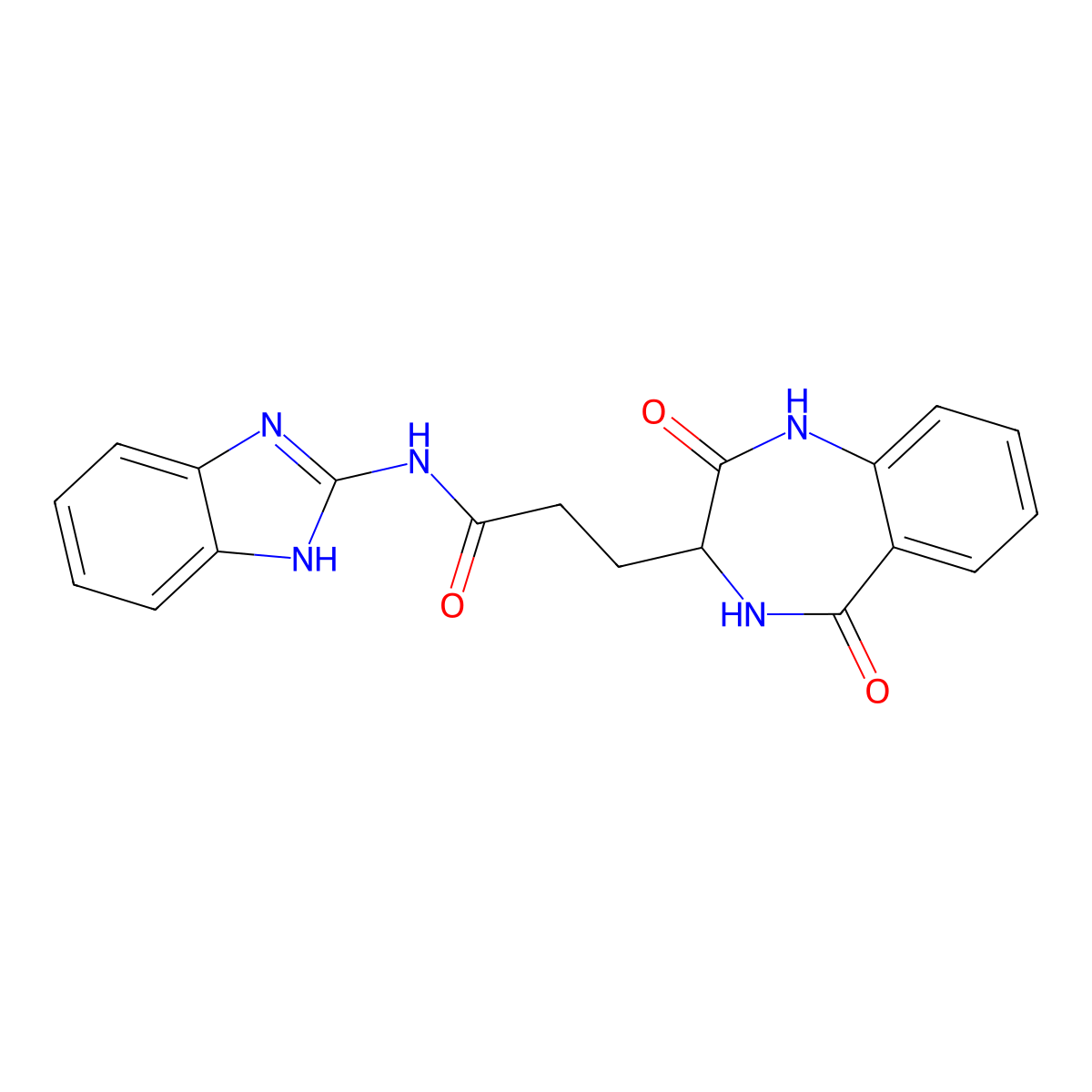 N-(1H-benzo[d]imidazol-2-yl)-3-(2,5-dioxo-2,3,4,5-tetrahydro-1H-benzo[e][1,4]diazepin-3-yl)propanamide molecular structure, CAS 1190848-73-7