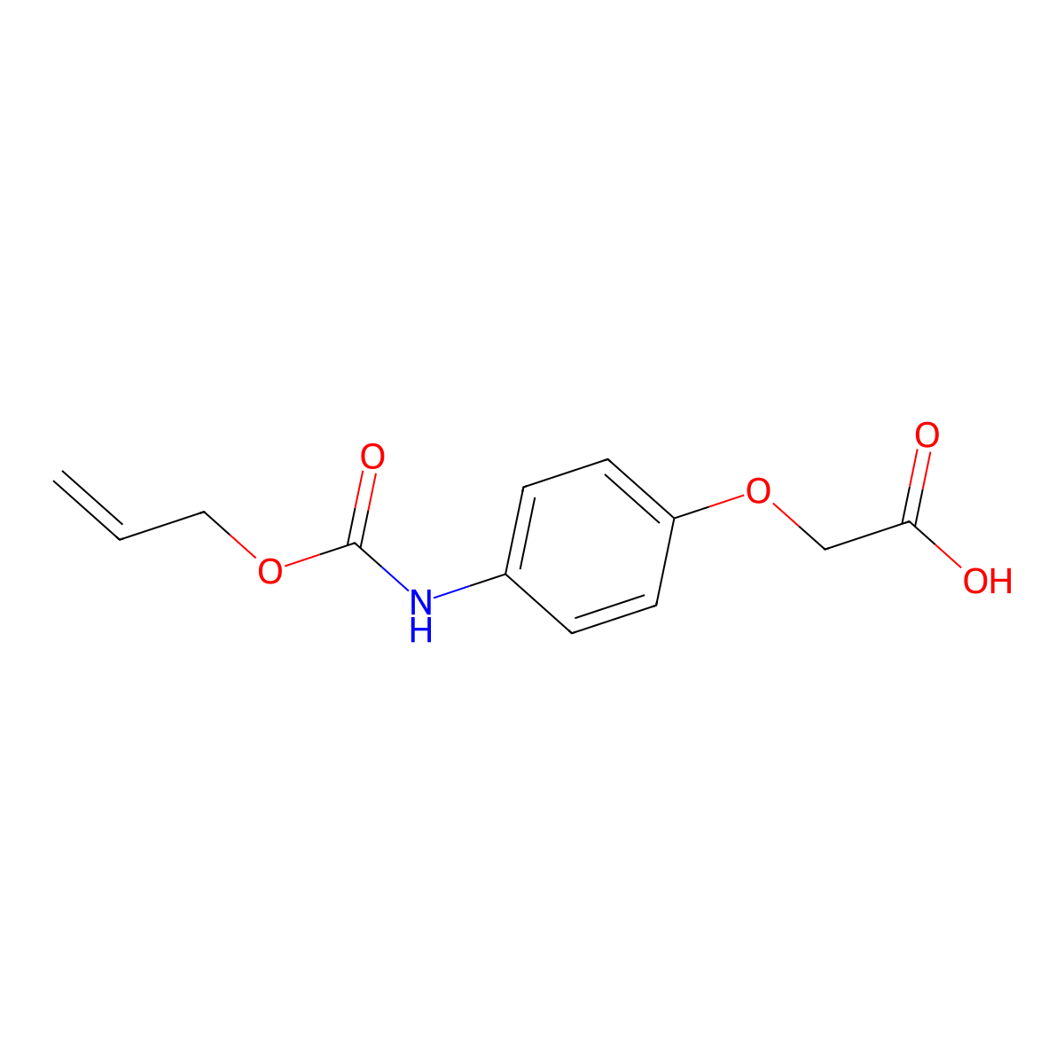 2-(4-{[(Prop-2-en-1-yloxy)carbonyl]amino}phenoxy)acetic acid molecular structure, CAS 119086-91-8