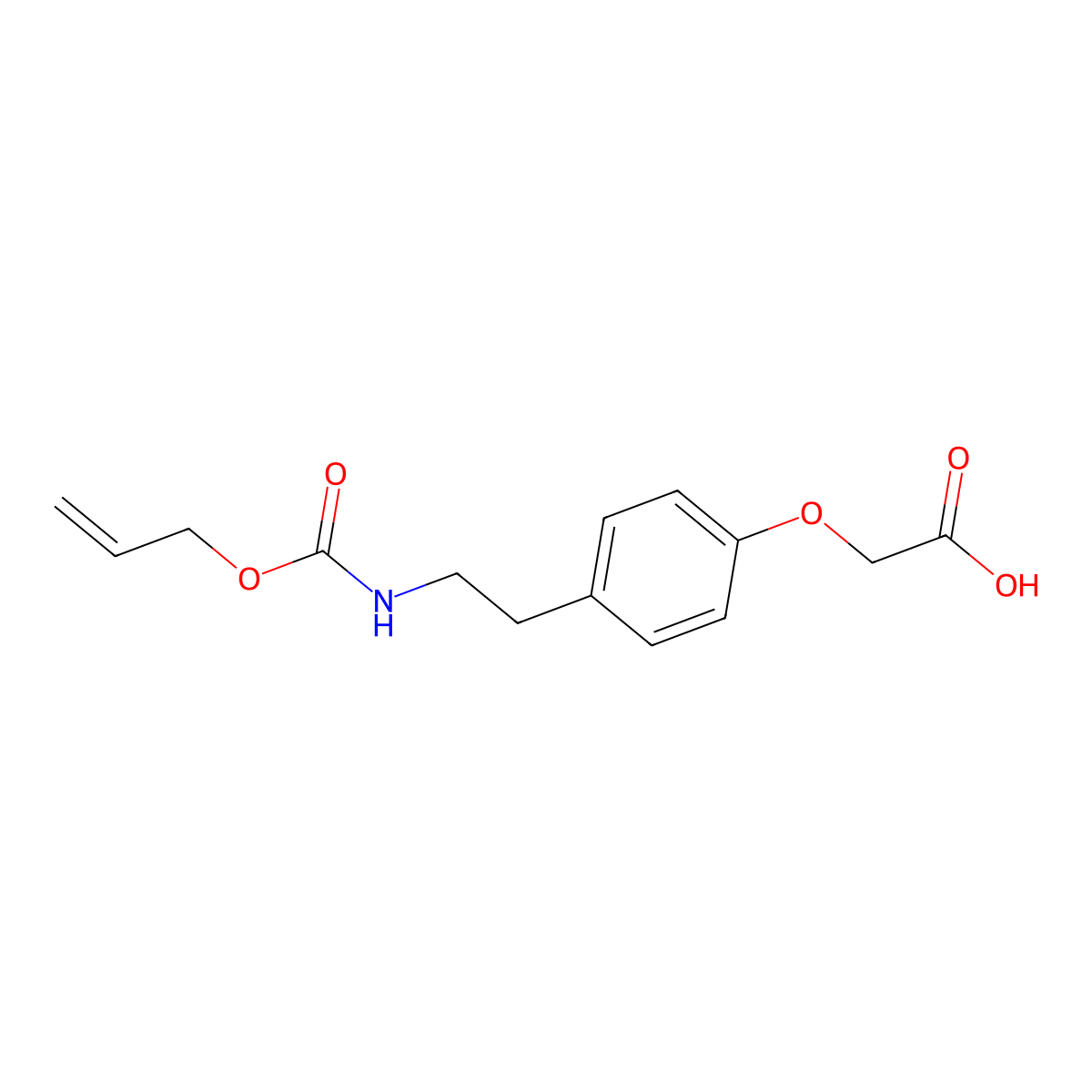 2-[4-(2-{[(Prop-2-en-1-yloxy)carbonyl]amino}ethyl)phenoxy]acetic acid molecular structure, CAS 119086-94-1