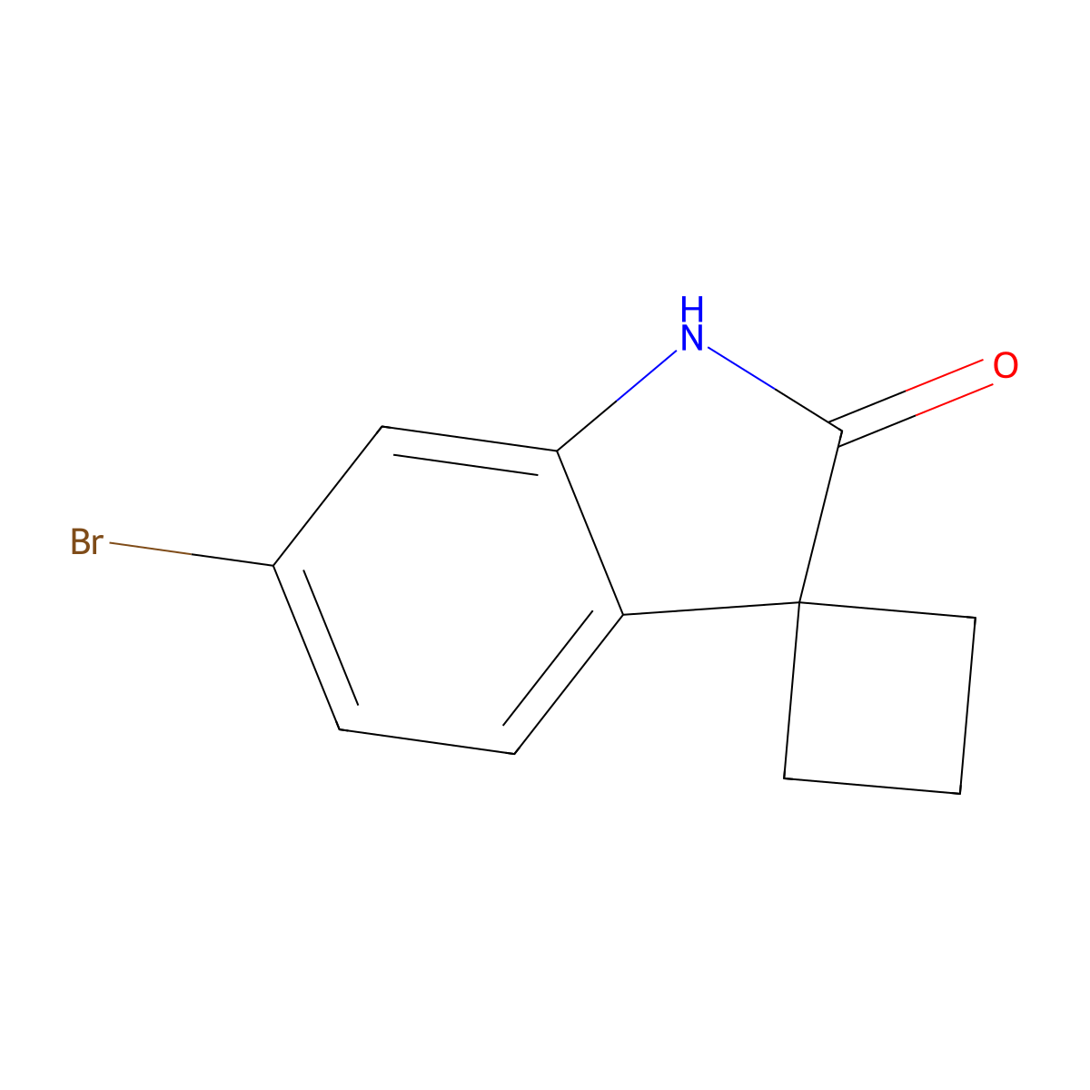 6'-Bromospiro[cyclobutane-1,3'-indolin]-2'-one molecular structure, CAS 1190861-39-2