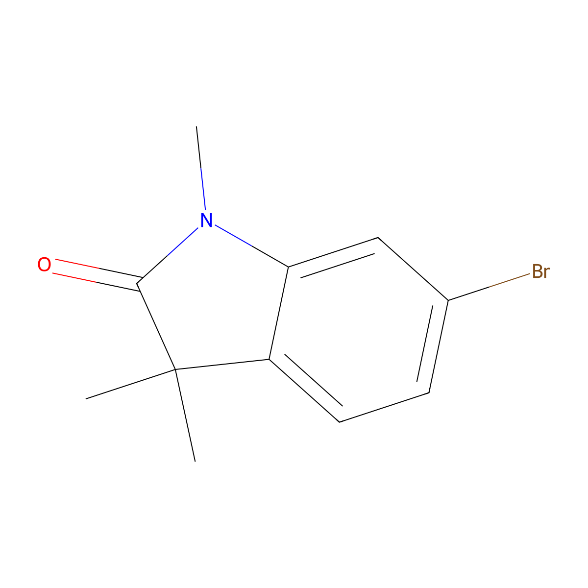 6-Bromo-1,3,3-trimethylindolin-2-one molecular structure, CAS 1190861-69-8