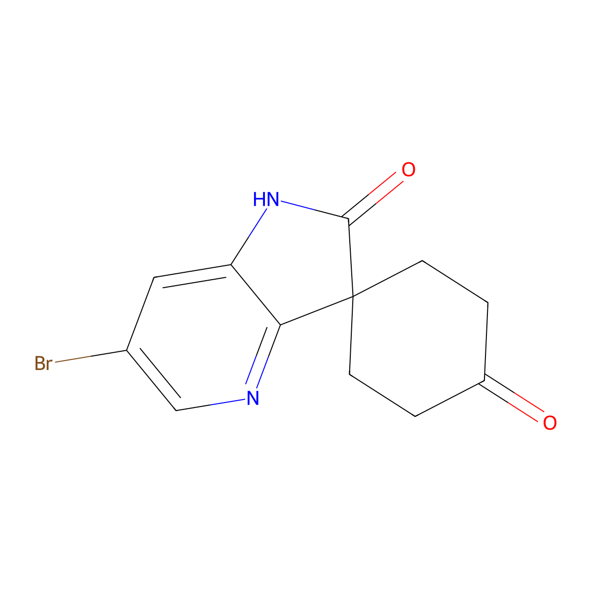 6'-bromospiro[cyclohexane-1,3'-pyrrolo[3,2-b]pyridine]-2',4(1'H)-dione molecular structure, CAS 1190862-23-7