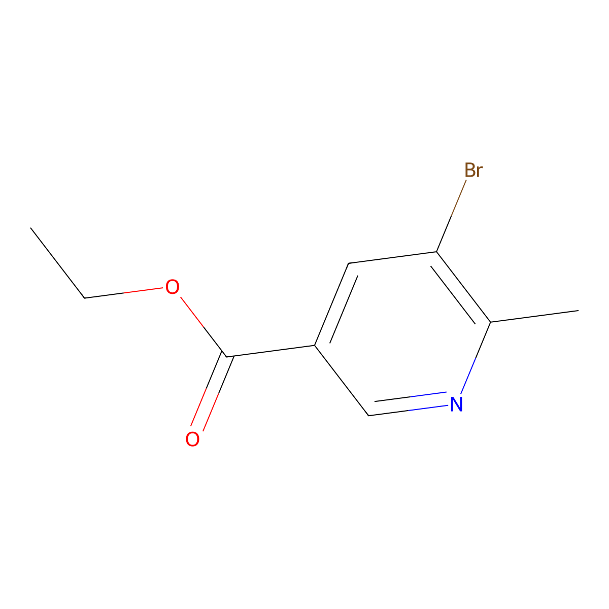 Ethyl 5-bromo-6-methylnicotinate molecular structure, CAS 1190862-70-4