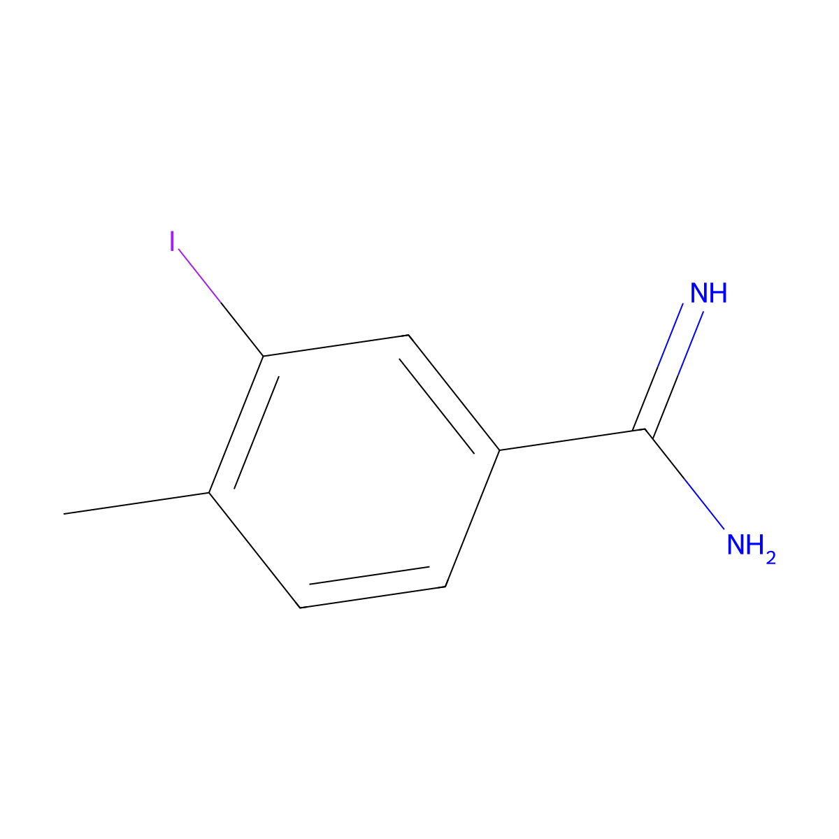 3-Iodo-4-methylbenzamidine molecular structure, CAS 1190863-33-2