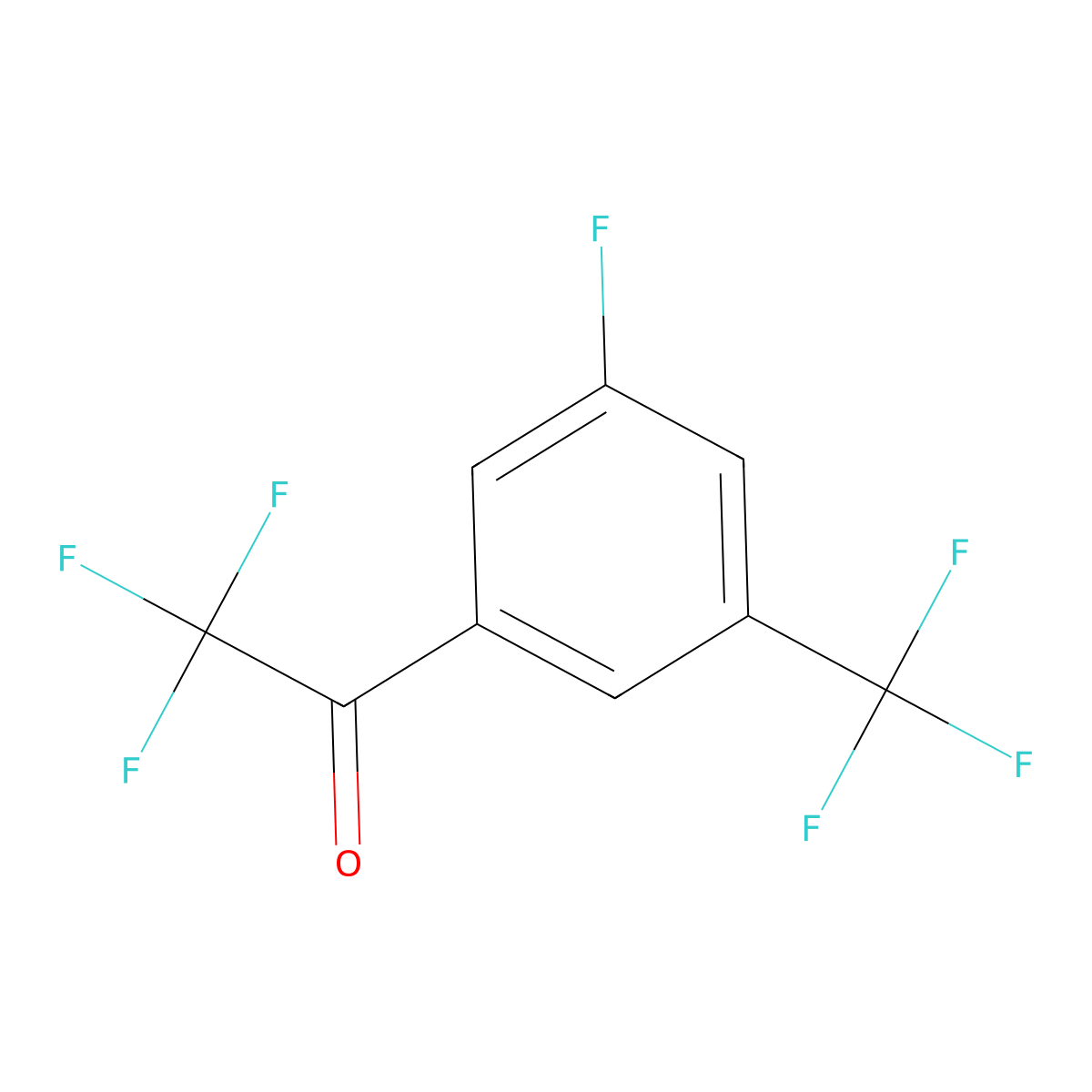 2,2,2-Trifluoro-1-(3-fluoro-5-trifluoromethyl-phenyl)-ethanone molecular structure, CAS 1190865-43-0